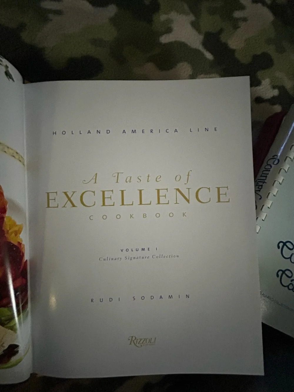 Vintage 2006-Taste of Excellence Cookbook by Holland America Line White & Gold